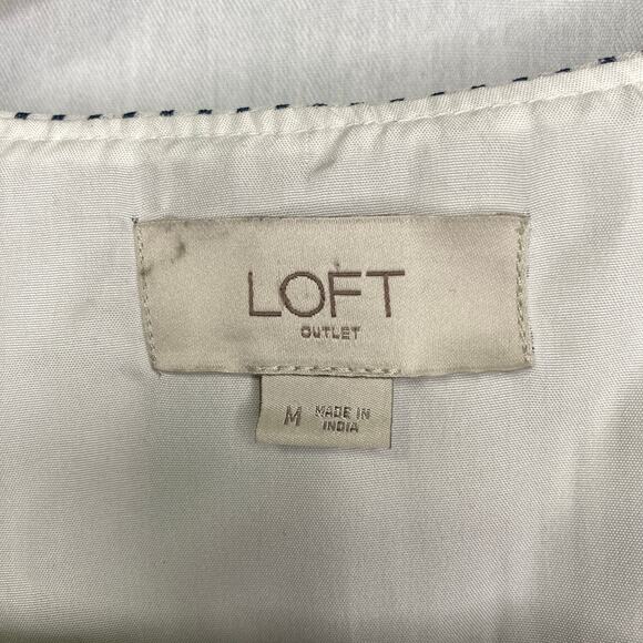 Loft Women's Size Medium Striped Peplum Blouse - Picture 3 of 8